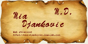 Mia Đanković vizit kartica